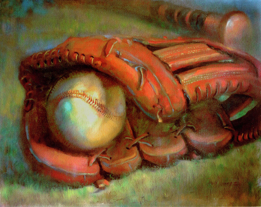 Glove Painting - The American Dream - Baseball And Glove #9 by Hall Groat Ii