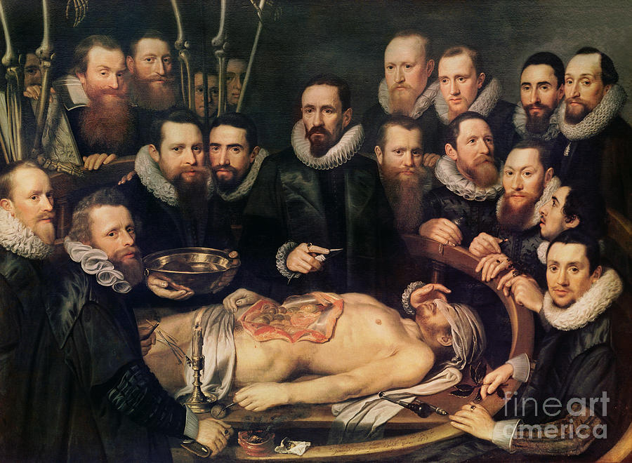The Anatomy Lesson Of Doctor Willem Van Der Meer In Delft, 1617 Painting by Pieter Van Miereveld