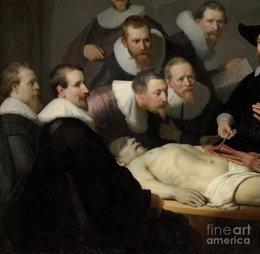 The Anatomy Lesson Of Dr. Nicolaes Tulp, 1632 Painting by Rembrandt Harmensz. Van Rijn