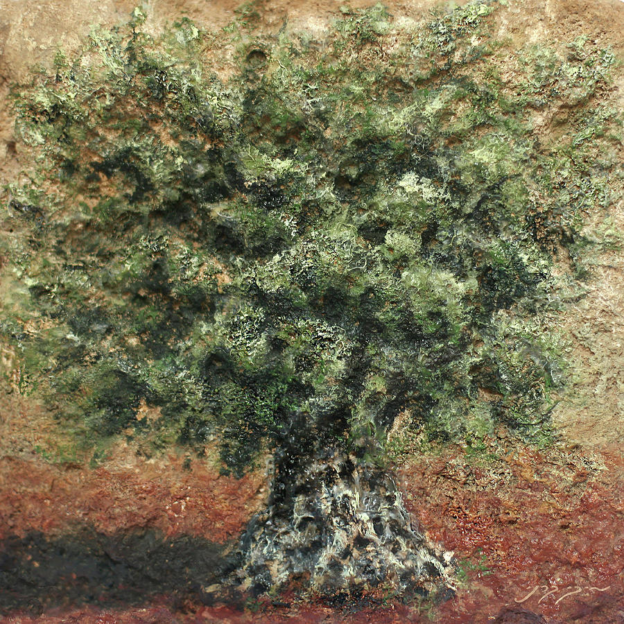 The ancient olive tree Painting by Miki Karni