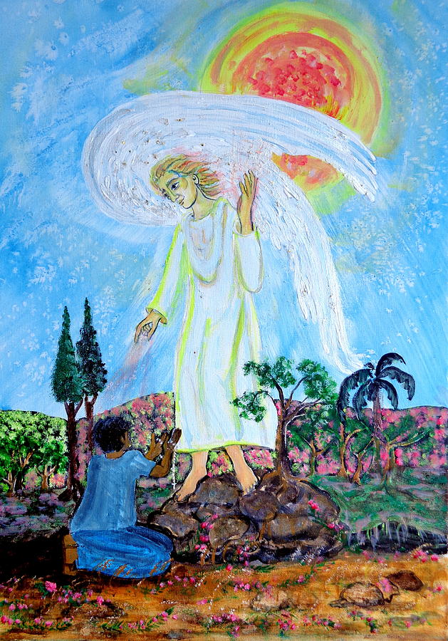 The Angel and Bernardo Painting by Sarah Hornsby