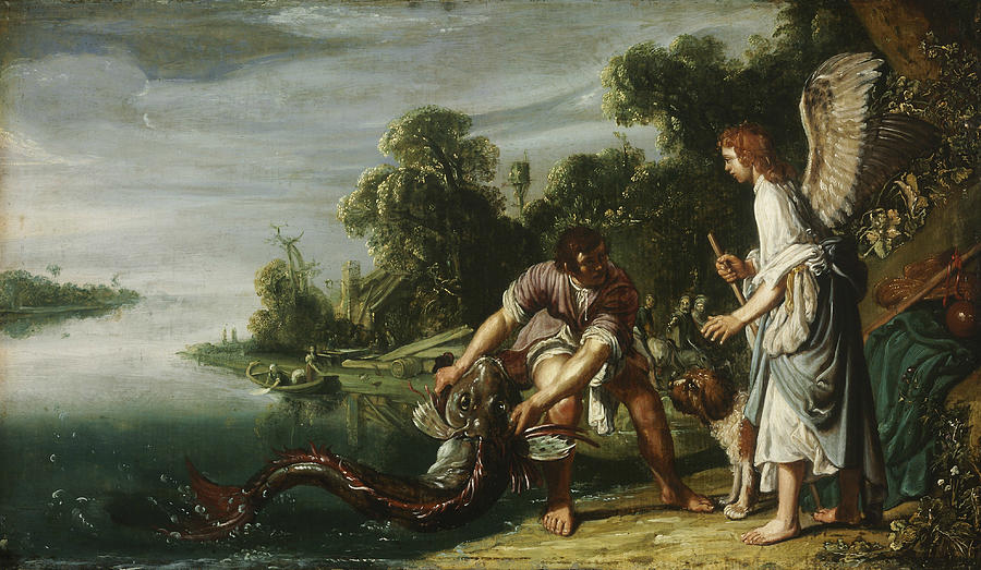The Angel and Tobias with the Fish Painting by Pieter Lastman