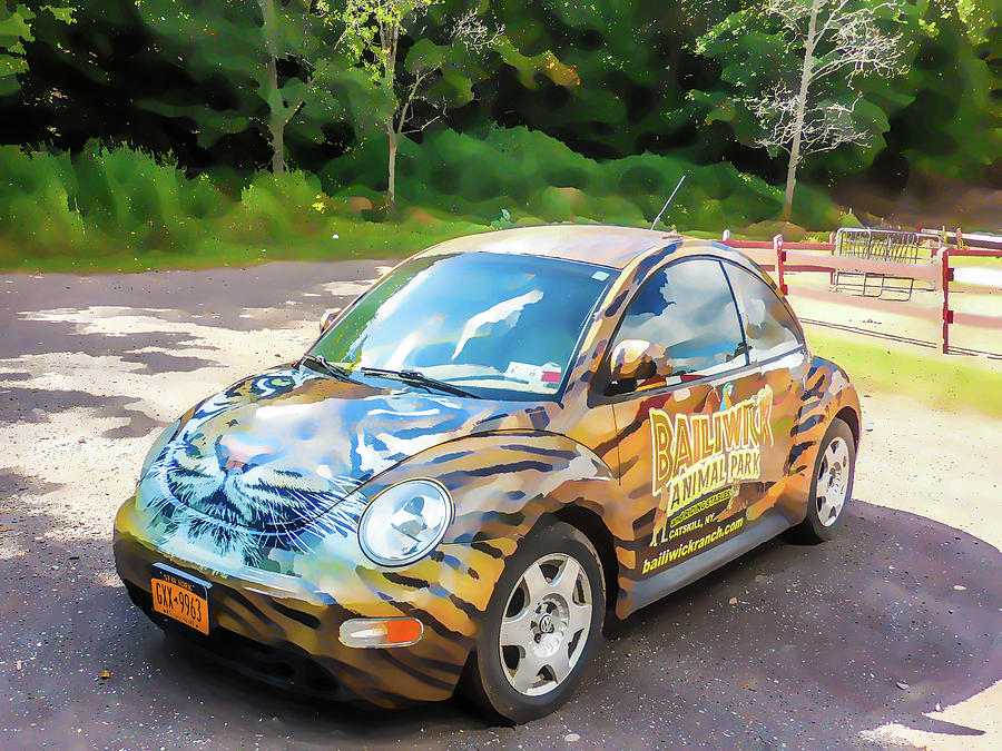 The animal parks new theme car  4 Painting by Jeelan Clark