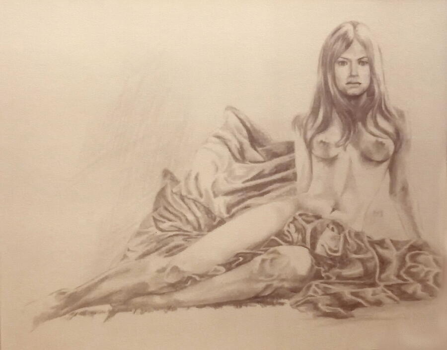 Nude Drawing - The Anniversary Present by Barbara Keith