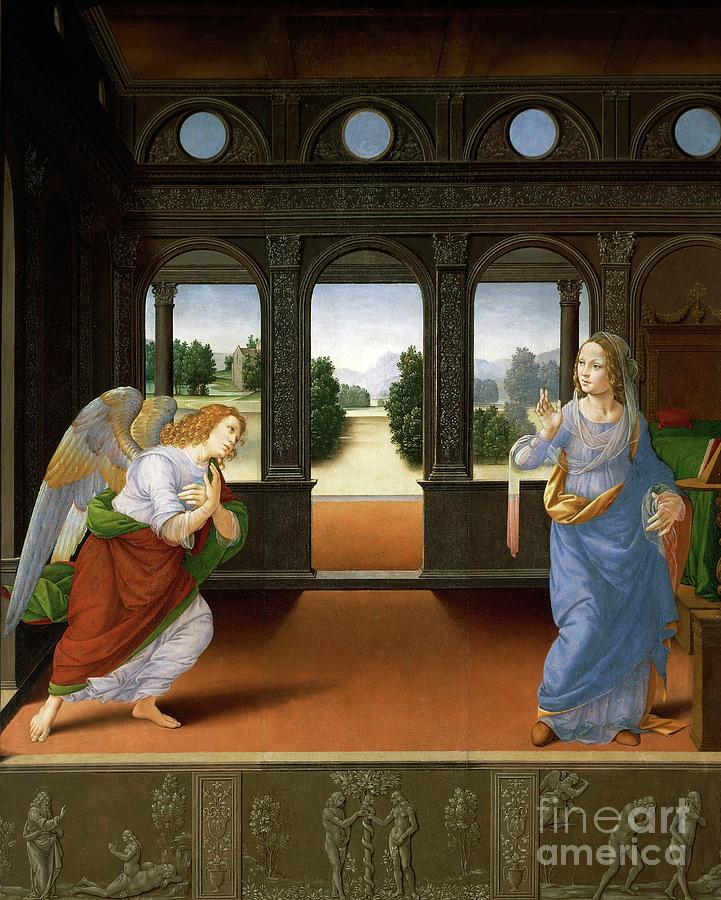 The Annunciation By Lorenzo Di Credi Painting by Lorenzo Di Credi