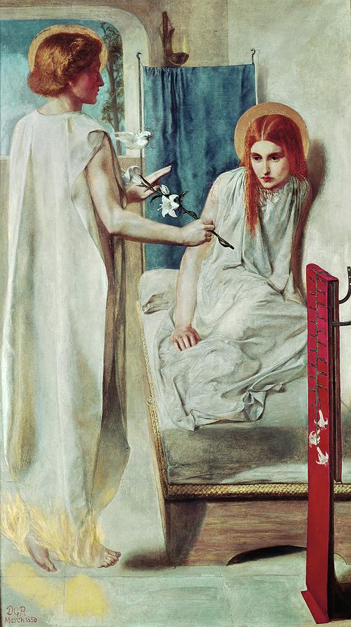 The Annunciation-Ecce Ancilla Domini -1840-50-. Painting by Dante Gabriel Rossetti -1828-1882-