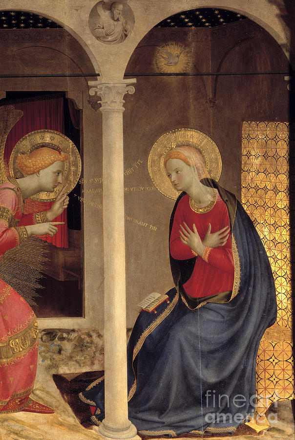 the Annunciation - Pala De Cortone Painting by Fra Angelico