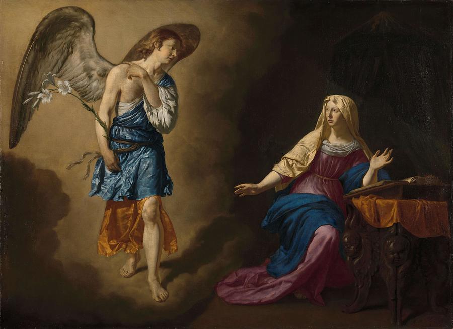 The Annunciation. The Annunciation to the Virgin. Painting by Adriaen Van De Velde