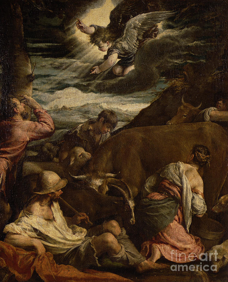 The Annunciation To The Shepherds C 1557 8 Painting By Jacopo Bassano   The Annunciation To The Shepherds C1557 8 Jacopo Bassano 