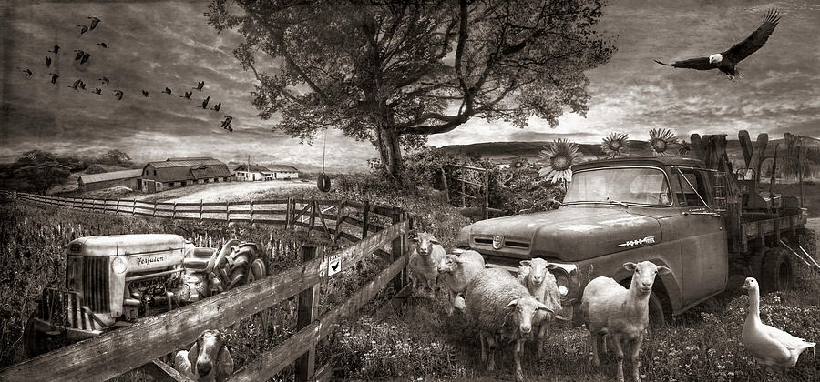 The Appalachian Farm Life in Sepia Tones Photograph by Debra and Dave Vanderlaan