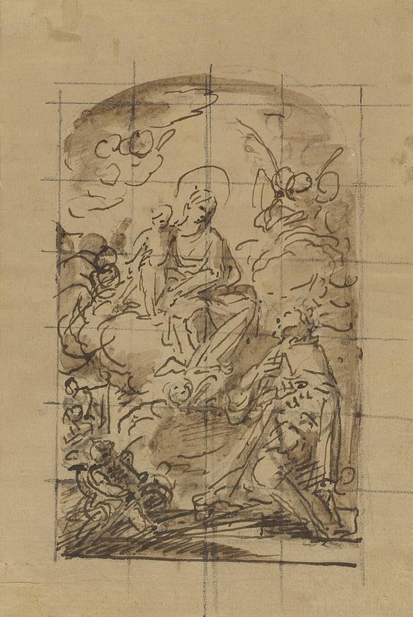 The Apparition Of The Virgin And Child To Saint Louis Drawing by ...