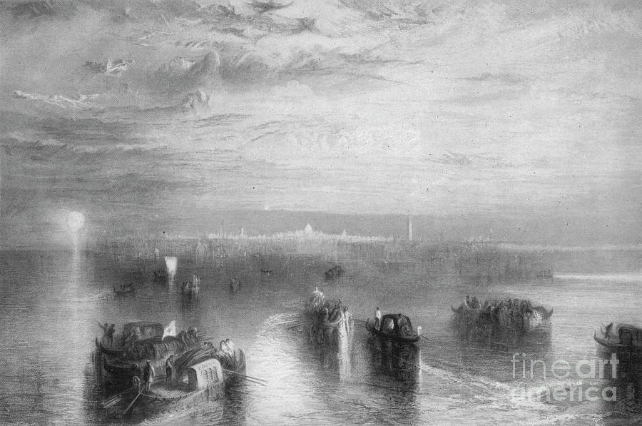 The Approach To Venice, 1844, 1917 Drawing by Print Collector