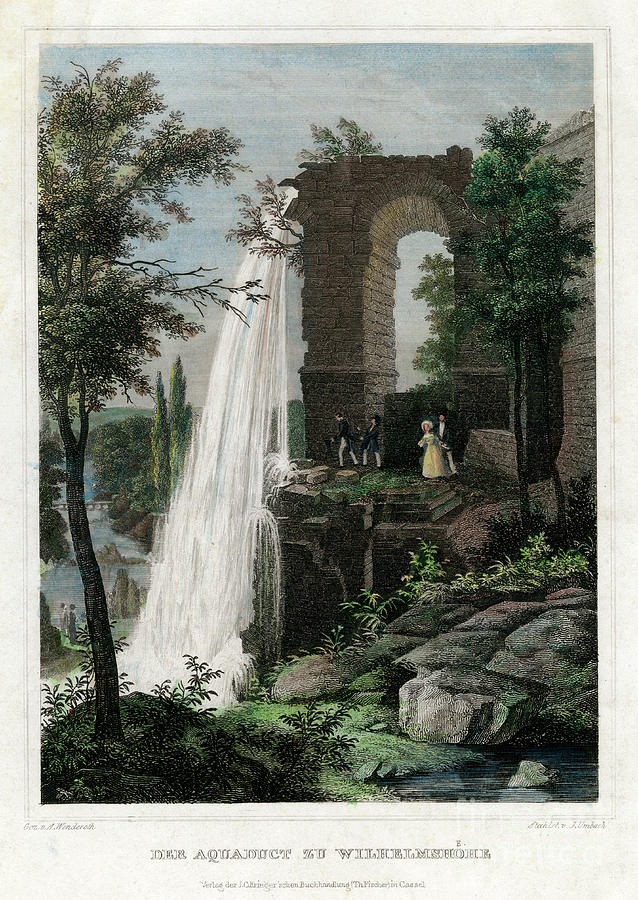 The Aqueduct At Wilhelmshöhe Drawing by Print Collector