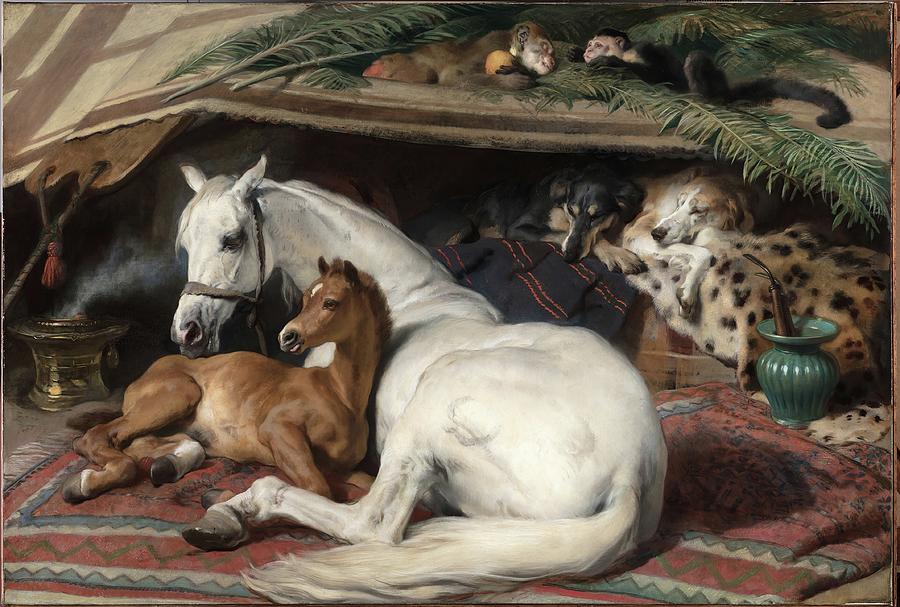 Dog Painting - The Arab Tent by Sir Edwin Henry Landseer