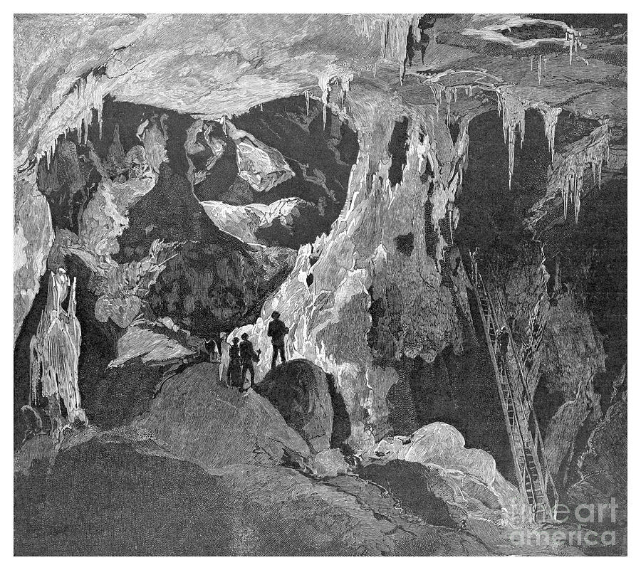 The Arch Cave Looking North, Jenolan Drawing by Print Collector
