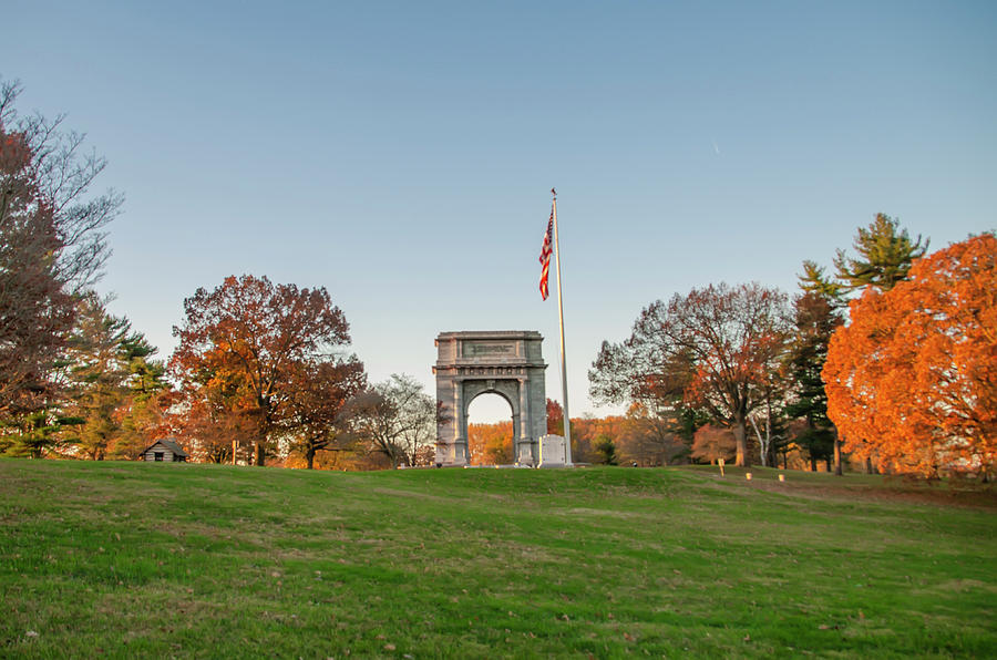 The Arch in Autumn - Valley Forge Photograph by Bill Cannon