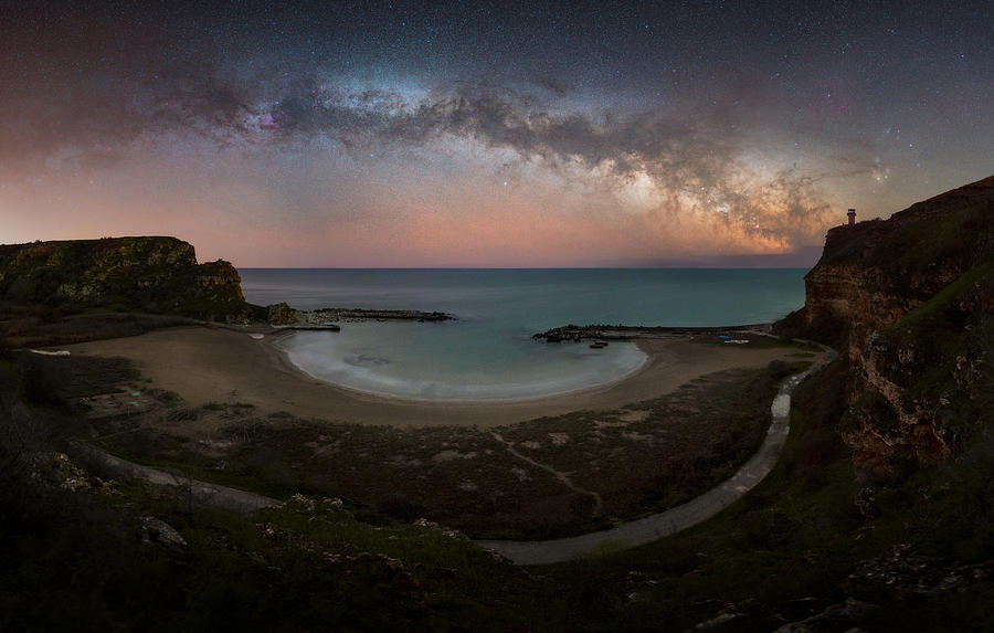 The Arch Of Milky Way Over Bolata Beach Photograph by Mihail Minkov