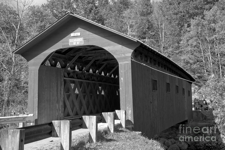 The Arlington Green Covered Bridge Black And White Photograph by Adam Jewell