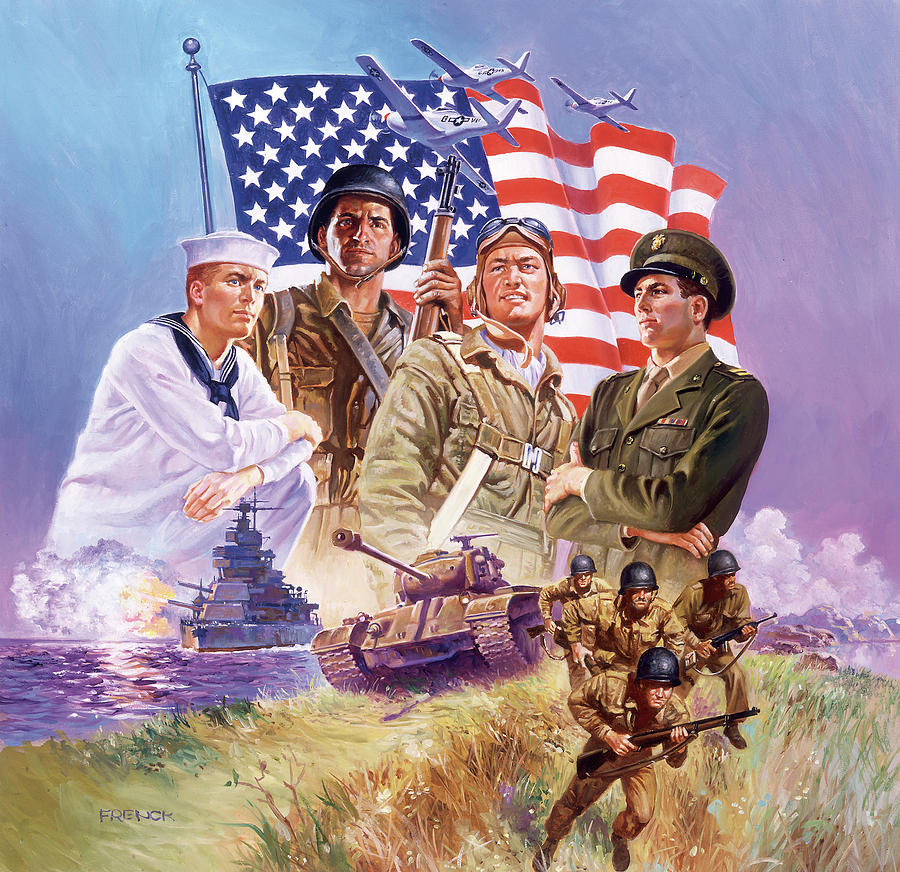 Portrait Painting - The Armed Forces by Hal Frenck