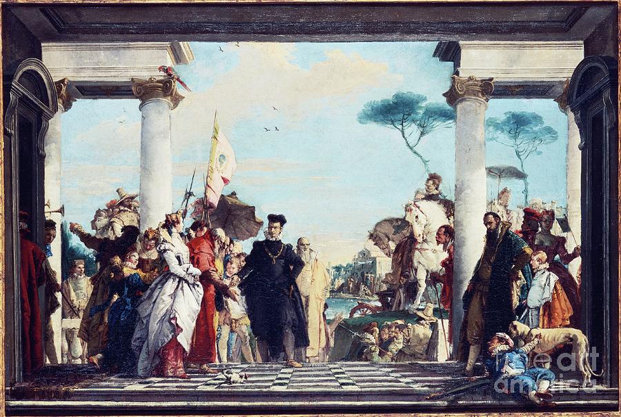 Giovanni Battista Tiepolo Painting - The Arrival Of Henri IIi At The Villa Contarini, Before 1750 by Giovanni Battista Tiepolo