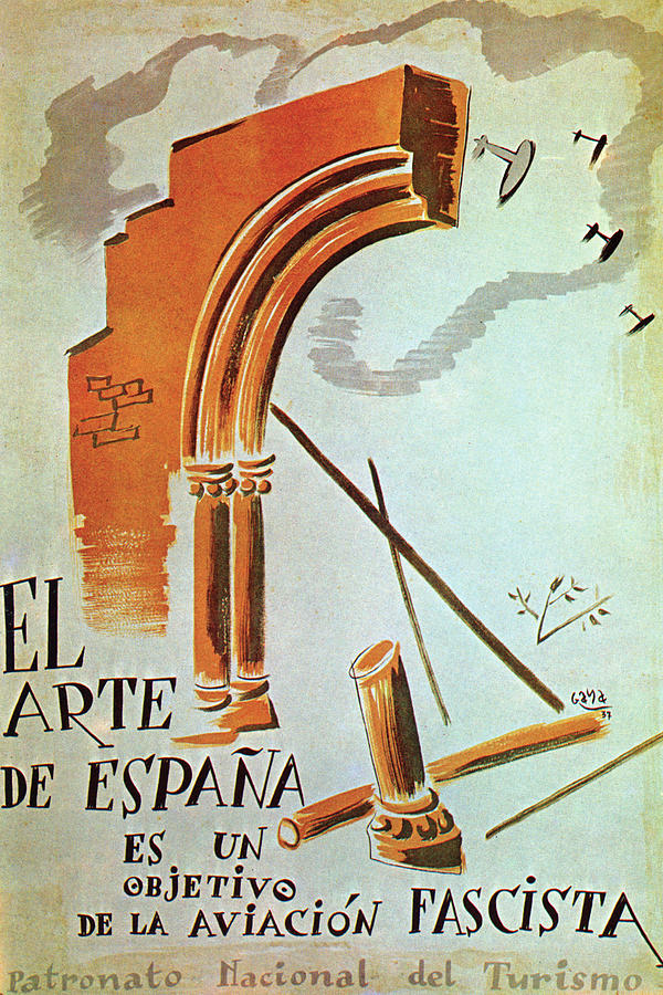 The Art of Spain is a target of the Fascist Air Force. Painting by Gaya
