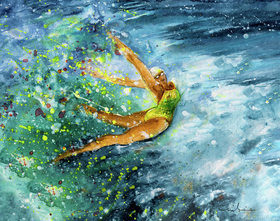 The Art Of Water Dancing 01 Painting by Miki De Goodaboom