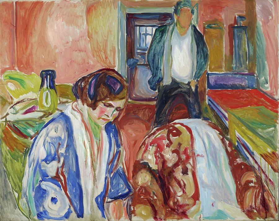 Edvard Munch Painting - The Artist And His Model by Edvard Munch