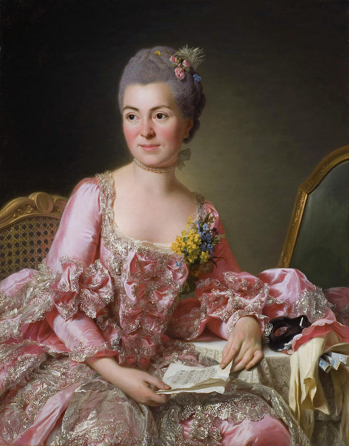 The artist Marie Suzanne Giroust - wife of Alexander Roslin Painting by ...