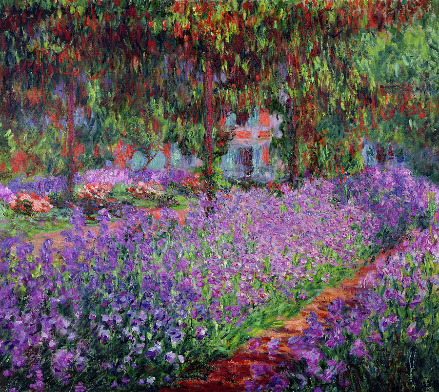 Claude Monet Painting - The Artists Garden at Giverny, 1900 by Claude Monet