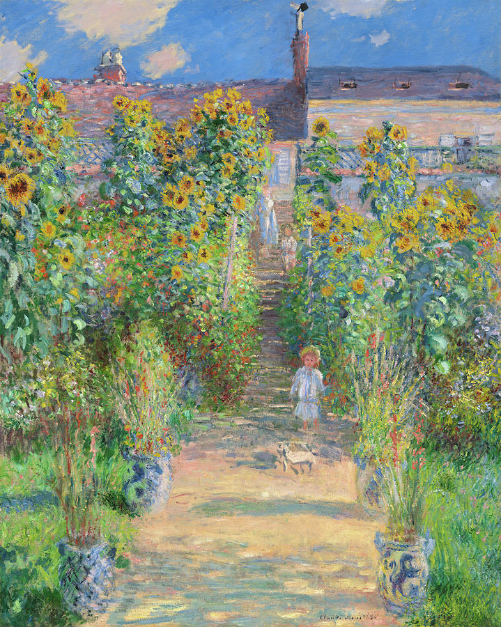Claude Monet Painting - The Artists Garden at Vetheuil, 1881 by Claude Monet