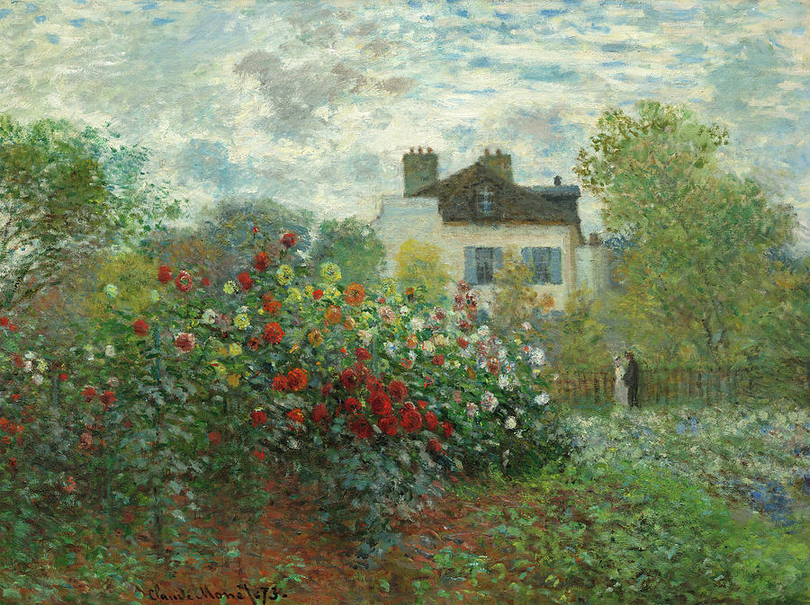 Claude Monet Painting - The Artists Garden in Argenteuil, Dahlias, 1873s Garden in Argenteuil, 1873 by Claude Monet