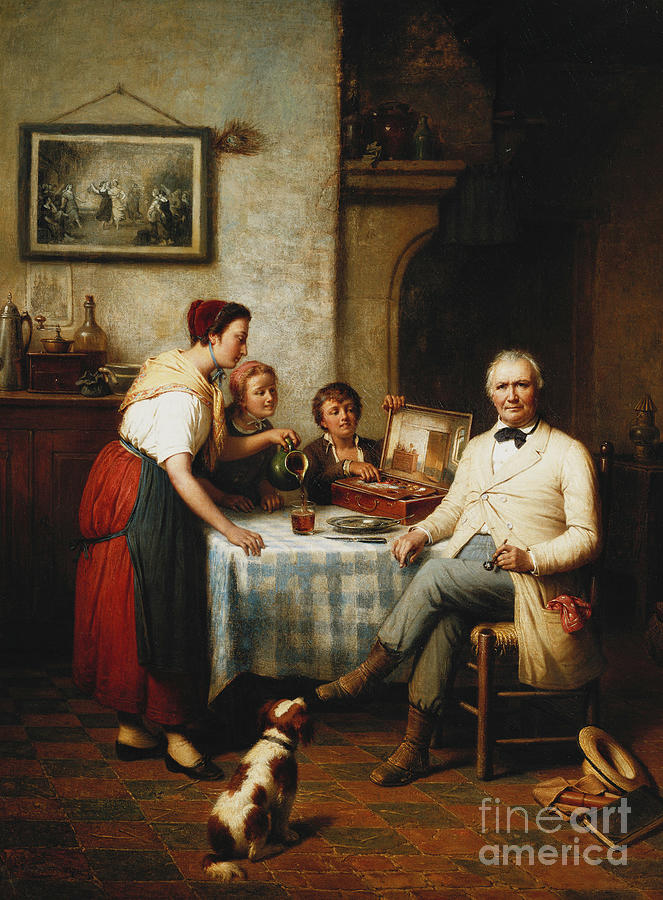 Animal Painting - The Artists Lunch, 1878 by Francois Verheyden