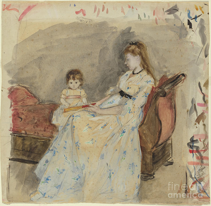 The Artists Sister, Edma, With Her Daughter, Jeanne, 1872 Painting by Berthe Morisot