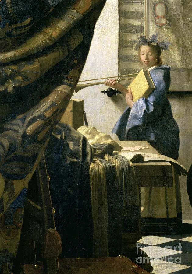 Book Painting - The Artists Studio, C.1665-6 by Jan Vermeer