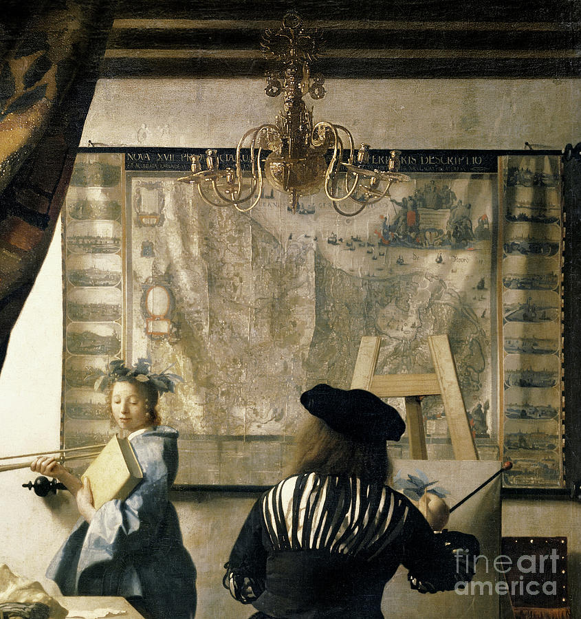 The Artists Studio, C.1665-66 Painting by Jan Vermeer