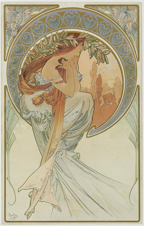 The Arts 4 Painting by Alphonse Mucha The Arts 4 Painting by Alphonse Mucha