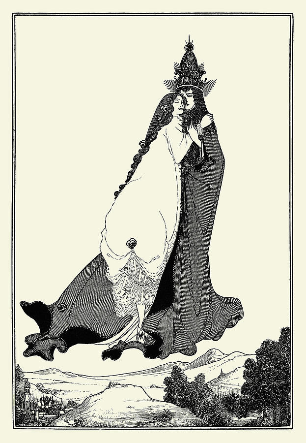 The Ascension of St. Rose of Lima Painting by Aubrey Beardsley