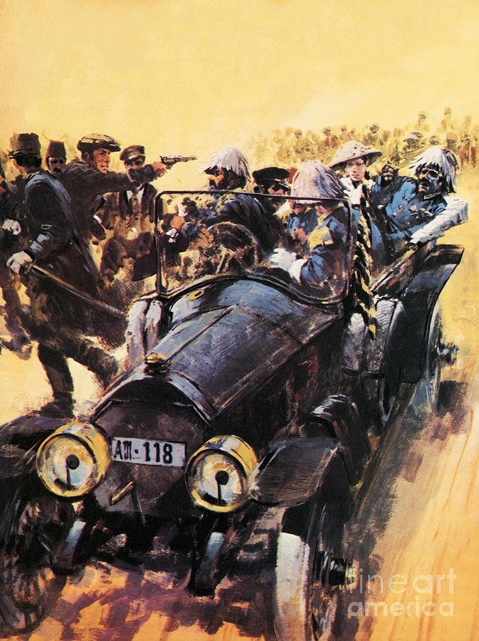 Car Painting - The Assassination Of Archduke Franz Ferdinand by Graham Coton