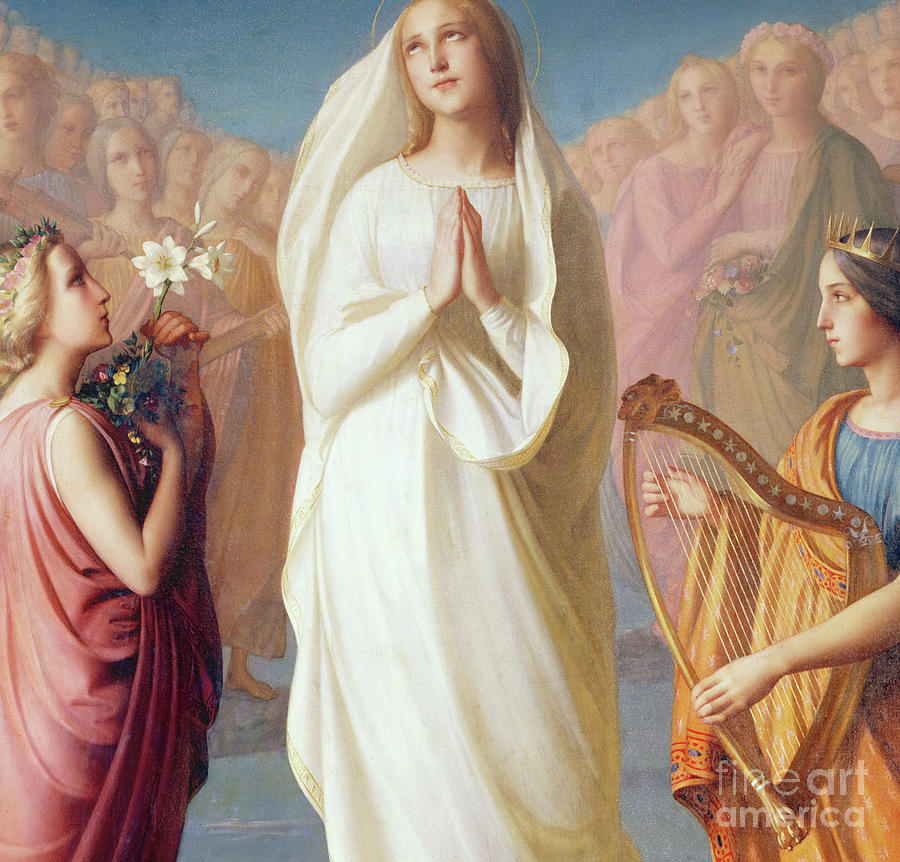 Madonna Painting - The Assumption of the Virgin, 1844 by Louis Janmot