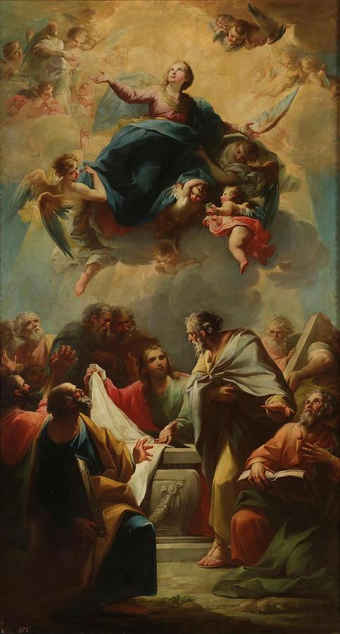 The Assumption of the Virgin. XVIII century. Oil on canvas. Painting by Mariano Salvador Maella -1739-1819-