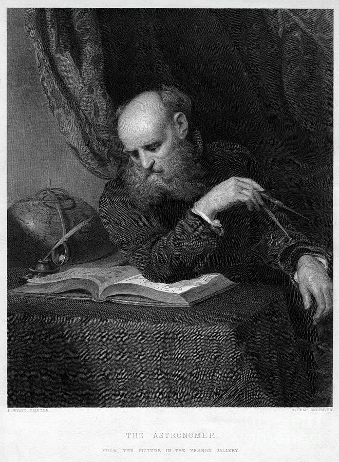 The Astronomer, 19th Century.artist R Drawing by Print Collector