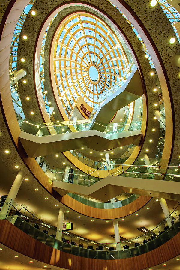 The atrium staircase of the Liverpool Central Library Photograph by Jeff Townsend