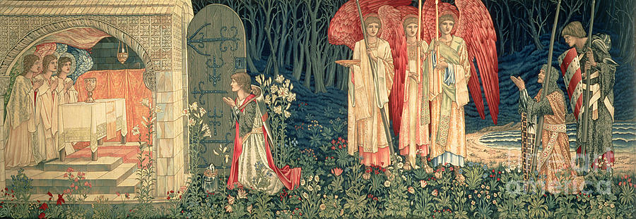 The Attainment, The Vision Of The Holy Grail Mixed Media by Edward Coley Burne Jones