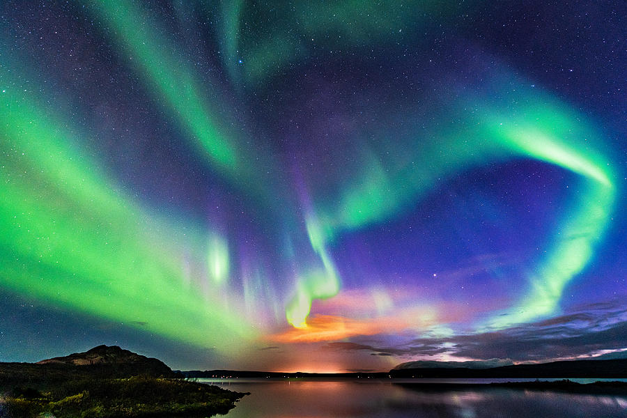 Aurora Photograph - The Aurora In Iceland by Jeffrey C. Sink