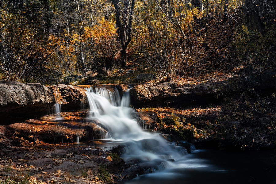 Waterfall Photograph - The Autumn Cascades of Arizona  by Saija Lehtonen
