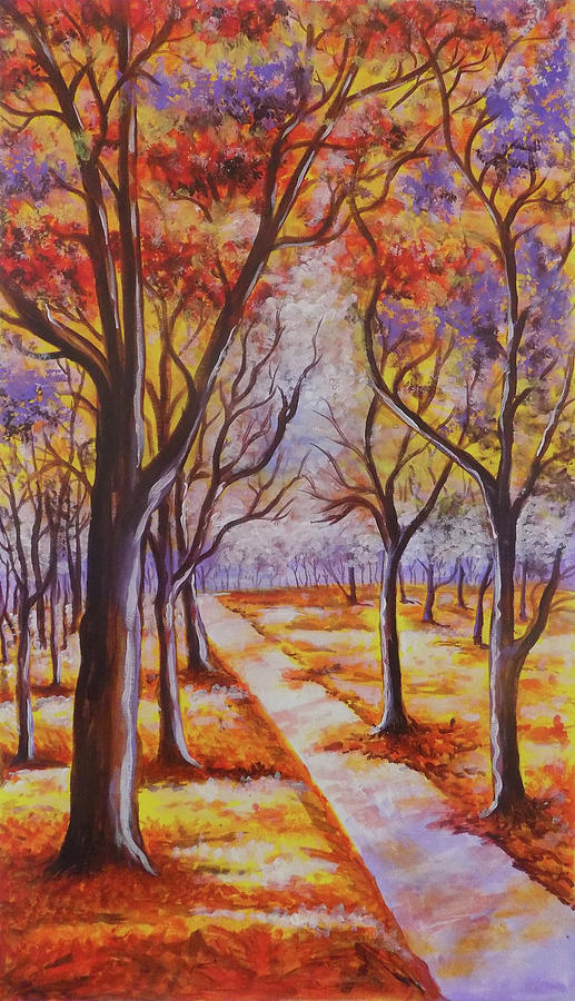 The Autumn Trees Drawing by Asp Arts Fine Art America