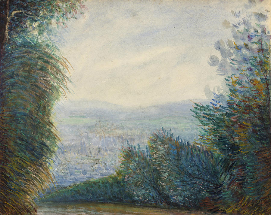 The Auvers Valley on the Oise River Painting by Auguste Renoir