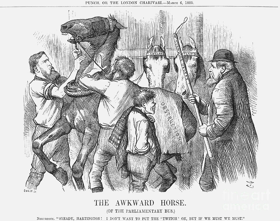 The Awkward Horse, 1880. Artist Joseph Drawing by Print Collector