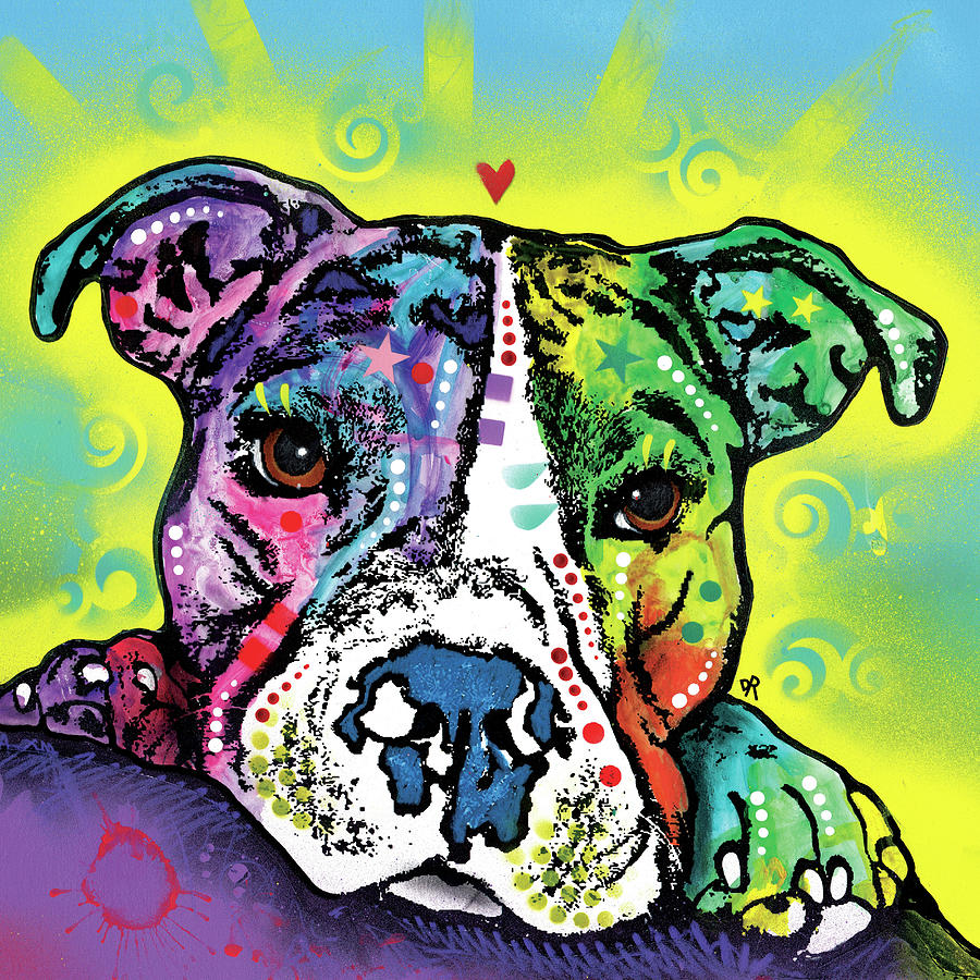 Dog Mixed Media - The Baby Pit Bull by Dean Russo