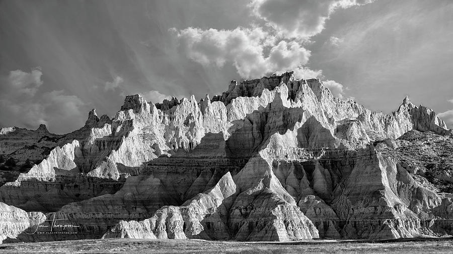 The Badlands in Black and White Photograph by Jim Thompson